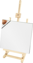 Trendoz houten schildersezel 76 cm tafelmodel met canvas doek 40 x 40 cm