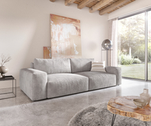 DELIFE Big-sofa Lanzo XL 270x130 cm snoer zilvergrijs