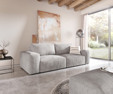 DELIFE Big-sofa Lanzo L 260x110 cm snoer zilvergrijs met poef