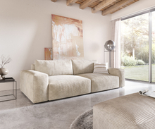 DELIFE Big-sofa Lanzo XL 270x130 cm corduroy beige met poef