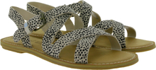 TOMS Damen Riemchen-Sandale mit Leoparden-Muster Wildleder-Sandalette 10016412 Beige-Schwarz