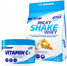 6PAK Nutrition Milky Shake Whey 1800 g + 6PAK Nutrition Vitamin C