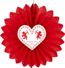 Valentines Day - Röd Pappsnurra med Hjärta 61 cm