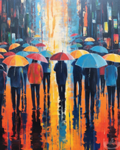 Regenschirme, Regen - Malen nach Zahlen, 40x50cm / Ohne Rahmen / 36 Farben (Bestseller)