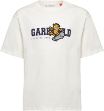Garfield Cotton T-Shirt T-shirts Short-sleeved Hvit Mango*Betinget Tilbud