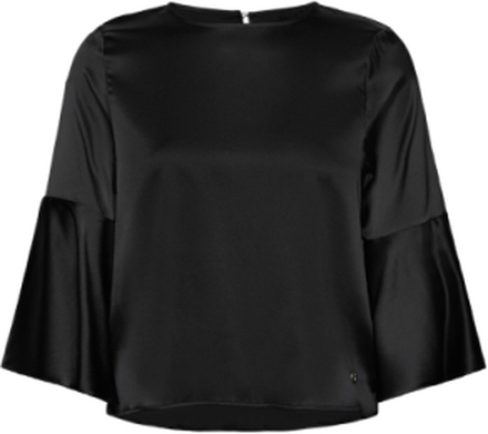Nathalia Top Tops Blouses Short-sleeved Black BUSNEL