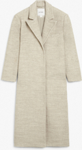 Peak lapel wool blend coat - Beige