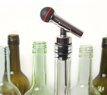 Mikrofon-flaskstopp och hällare