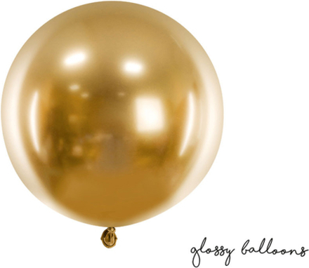 Rund Ballong Glossy Guld, 60 cm - PartyDeco
