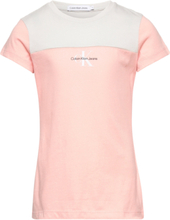 Colour Block Monogram Ss T-Shirt T-shirts Short-sleeved Rosa Calvin Klein*Betinget Tilbud
