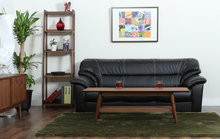 Dominic 3-sits soffa i svart konstläder