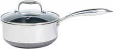 Hexclad - Hybrid kasserolle med lokk 1,9L sølv/svart