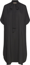 Midi Dress With Neck Tie Band Designers Knee-length & Midi Black Stella Nova