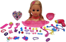 Hf Make Up & Hairstyling Head B/O Blond Hair Toys Dolls & Accessories Doll Styling Heads Multi/patterned Happy Friend