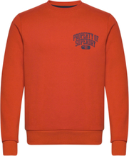 Athletic Script Flock Sweat Tops Sweatshirts & Hoodies Sweatshirts Orange Superdry