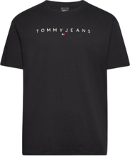 Tjm Reg Linear Logo Tee Ext T-shirts Short-sleeved Svart Tommy Jeans*Betinget Tilbud