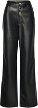 Embellished Button Pants Designers Trousers Leather Leggings-Bukser Black ROTATE Birger Christensen
