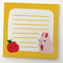The Little Red House Bunny With Apple Lined Sticky Note