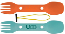 UCO Utility Spork 2Pk With Cord Teal / Ember Orange