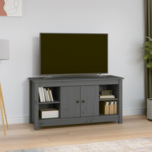 vidaXL Tv-bänk grå 103x36,5x52 cm massiv furu