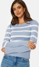 ONLY Sally L/S Puff Pullover Blue Blizzard Stripe M