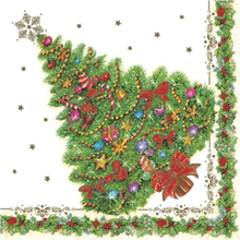 Maki kerst thema servetten - 20x st - 33 x 33 cm - kerstboom - papier