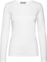 Long Sleeves T-Shirt T-shirts & Tops Long-sleeved Hvit United Colors Of Benetton*Betinget Tilbud