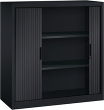 Roldeurkast zwart - H.120 x B.120 cm - Inclusief 3 legborden