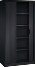 Roldeurkast zwart - H.195 x B.100 cm - Inclusief 4 legborden