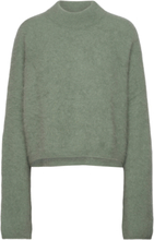 "Boxy Alpaca Sweater Designers Knitwear Jumpers Green Hope"