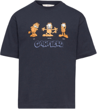 Garfield Cotton T-Shirt T-shirts Short-sleeved Marineblå Mango*Betinget Tilbud