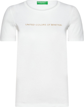 Short Sleeves T-Shirt T-shirts & Tops Short-sleeved Hvit United Colors Of Benetton*Betinget Tilbud