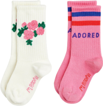 Roses 2-Pack Socks Sokker Strømper Pink Mini Rodini