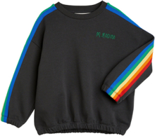 Rainbow Stripe Sweatshirt Sweat-shirt Genser Svart Mini Rodini*Betinget Tilbud