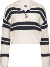 "Tjw Bxy Crp Stripe Sweater Ext Tops Knitwear Jumpers Cream Tommy Jeans"