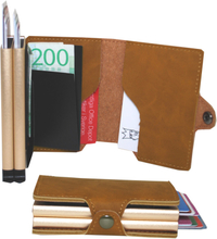 Plånbok med dubbla korthållare Safecard Konstläder Ljusbrun