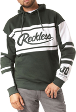 YOUNG & RECKLESS Brody Herren Kapuzen-Sweater Colour-Blocking Pullover Hoody aus Baumwolle Herbst Winter-Pullover 120035-738 Grün/Weiß