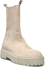 Biadeb Long Boot Suede Shoes Chelsea Boots Beige Bianco