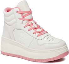 Sneakers Tommy Jeans Tjw Retro Basket Mc Lace Up EN0EN02422 Ecru / Doll Pink YBL