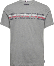 Center Chest Stripe Tee Tops T-Kortærmet Skjorte Grey Tommy Hilfiger