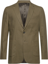 Cotton Linen Suit Blazer Suits & Blazers Blazers Single Breasted Blazers Khaki Green GANT