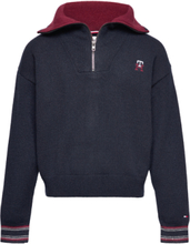 Monogram Half Zip-Up Sweater Sweat-shirt Genser Blå Tommy Hilfiger*Betinget Tilbud
