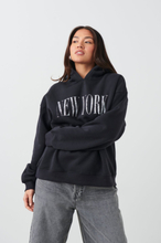 Gina Tricot - Printed hoodie - Collegegensere - Black - XS - Female