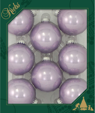 8x Orchidee paarse glazen kerstballen glans 7 cm kerstboomversiering