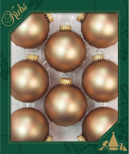 8x stuks glazen kerstballen 7 cm cappuccino velvet bruin mat