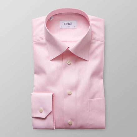 Eton Classic fit Rosa fiskbensmönstrad skjorta