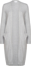 Viril L/S Long Knit Cardigan/Ptt - Noos Tops Knitwear Cardigans Grey Vila