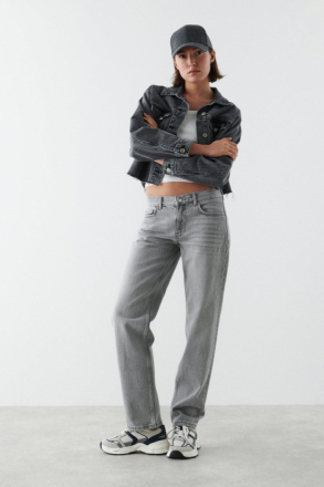 Gina Tricot - Low straight jeans - low waist jeans - Grey - 44 - Female