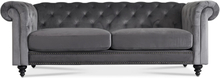 Royal Chesterfield 3-sits soffa i grå sammet