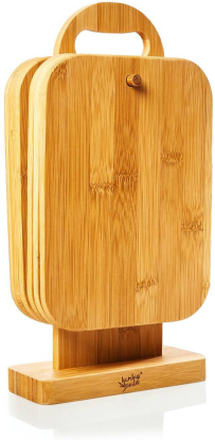 6-delars-set frukostbrickor av bambu med ställ 22 x 0,9 x 16 cm (BxHxD) lättskötta